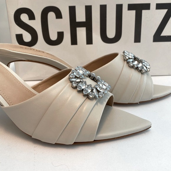 SCHUTZ • “Meisho” in Pearl Color Heel Mules - Picture 14 of 15